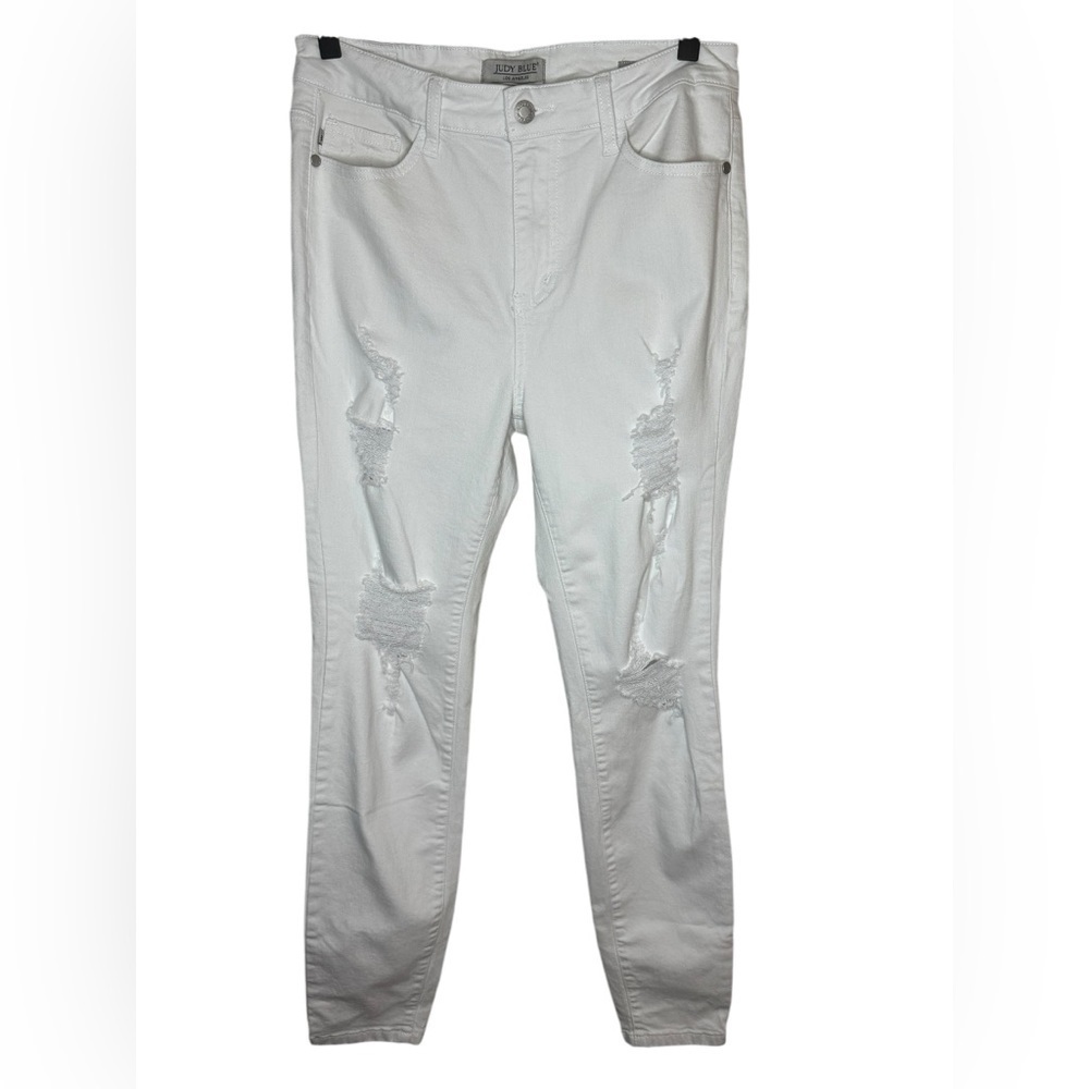 Judy Blue Distressed Skinny Jeans Size 9/29 White